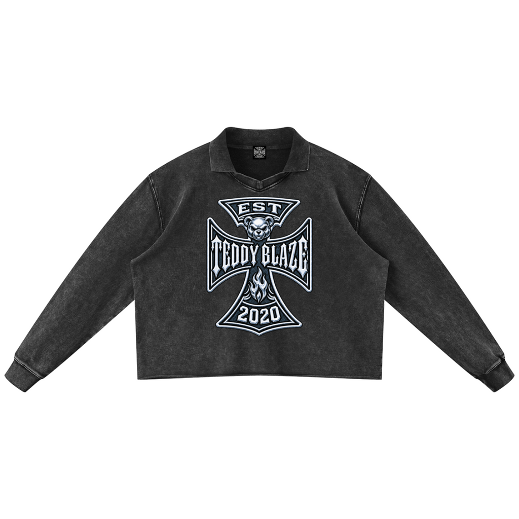 Shop the DaCruz Snow Wash Rugby Shirt by Teddy Blaze. Heavyweight 380 gsm snow-wash cotton long-sleeve rugby top featuring a lapel collar and bold DaCruz front crest.
