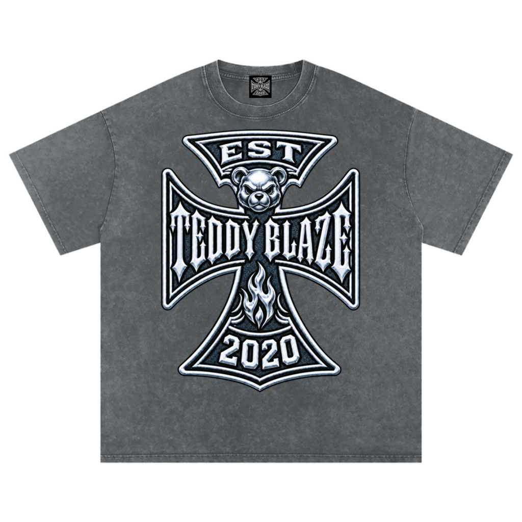 Shop the DaCruz Snow Washed Cotton Tee by Teddy Blaze. 250 gsm mineral-wash cotton t-shirt featuring a relaxed fit, drop shoulders, and the DaCruz cross crest.
