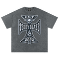 Shop the DaCruz Snow Washed Cotton Tee by Teddy Blaze. 250 gsm mineral-wash cotton t-shirt featuring a relaxed fit, drop shoulders, and the DaCruz cross crest.