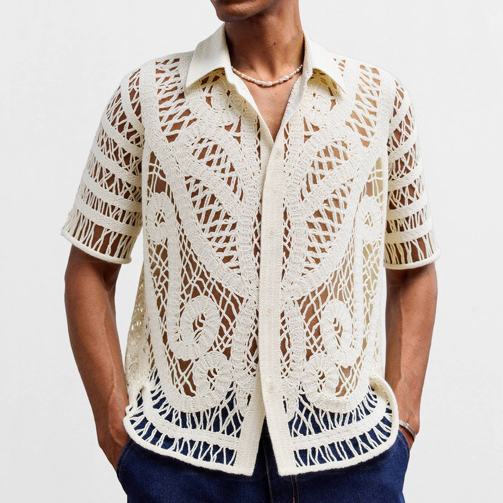 Ornate Apricot Crochet Cabana
