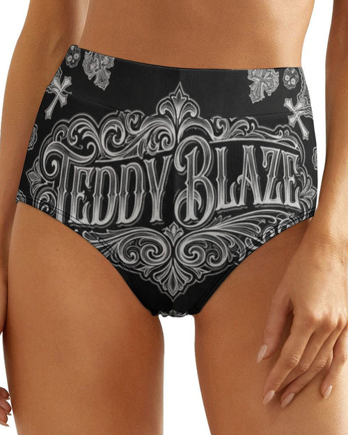 Teddy Blaze Signature Bandana High-Waisted Panties | Women's Gothic Paisley Underwear