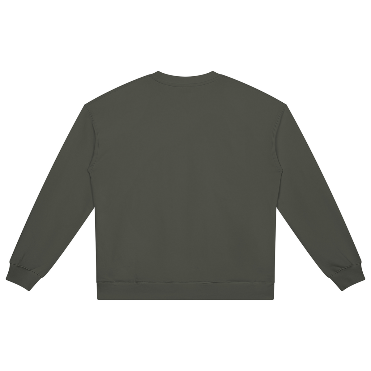 Shop the Freezer Tape Heavyweight Jumper by Teddy Blaze. 420 GSM olive cotton-fleece crewneck reflecting stealth wealth and quiet luxury from the TOPS line of The Mature Mocha Collection.