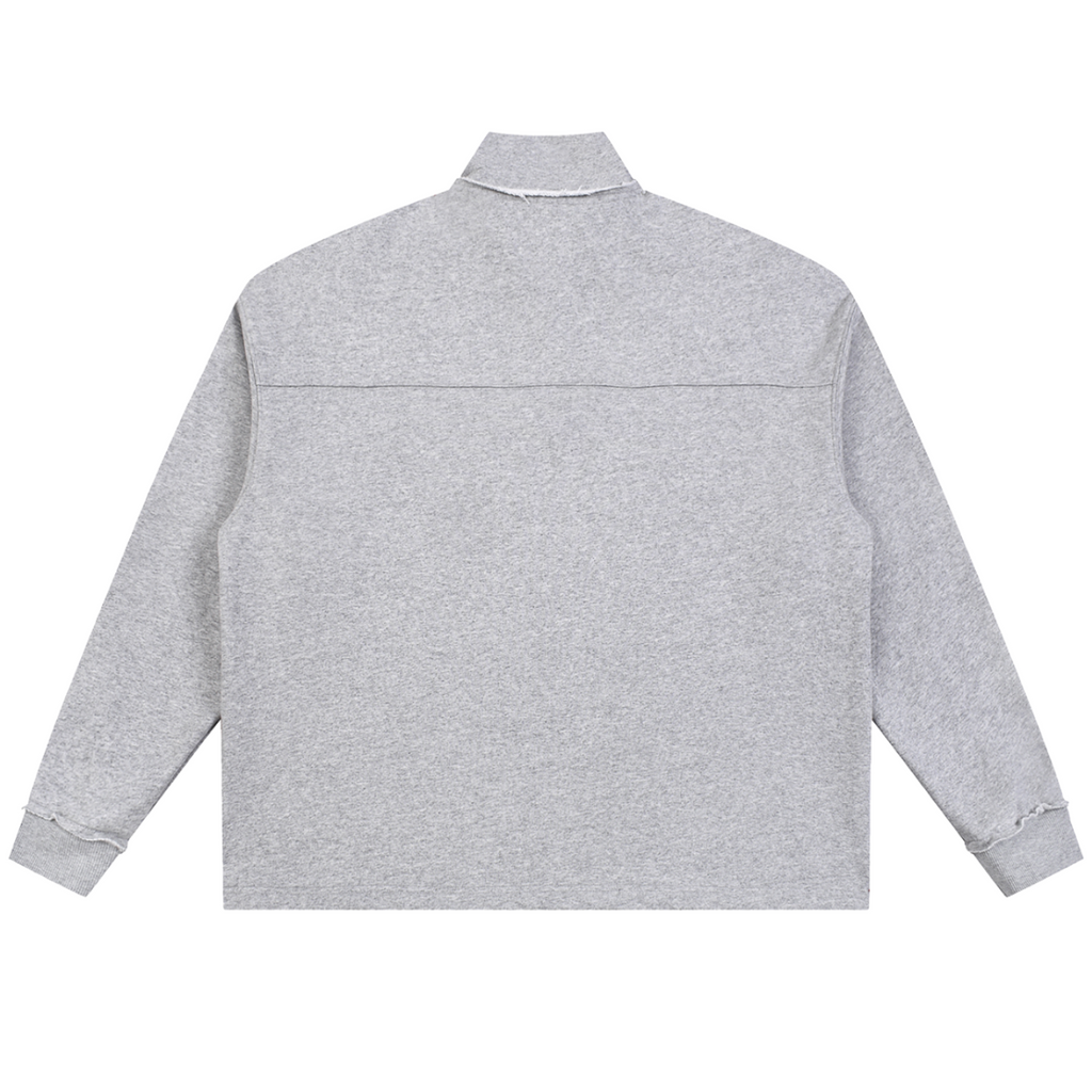 Shop the Signature Fleece Rolled Edge Quarter-Zip by Teddy Blaze. 450 GSM ultra-heavyweight fleece heather grey quarter-zip jumper from ON TOP.