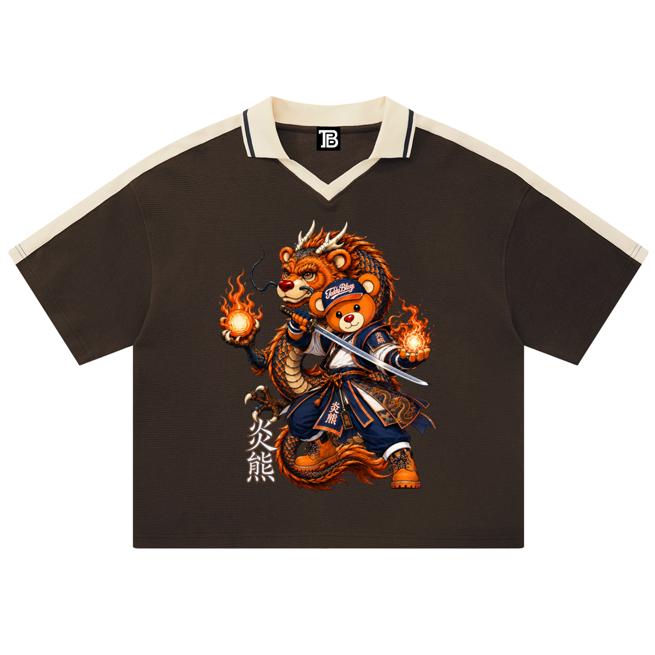 Teddy Blaze Team Dragon Contrast Collar Polo | AFRO ANIME