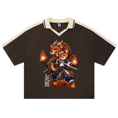 Teddy Blaze Team Dragon Contrast Collar Polo | AFRO ANIME