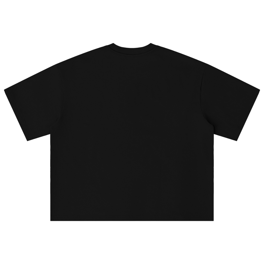 Shop the Teddy Blaze Signature Boxy Oversized Tee, a 210 GSM cotton-blend unisex tee with relaxed proportions and a bold monochrome Signature graphic.