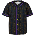 Discover the Teddy Blaze Mud of Indigo Baseball Jersey, featuring an indigo mudcloth-inspired print, contrast piping and breathable moisture-wicking jersey knit.