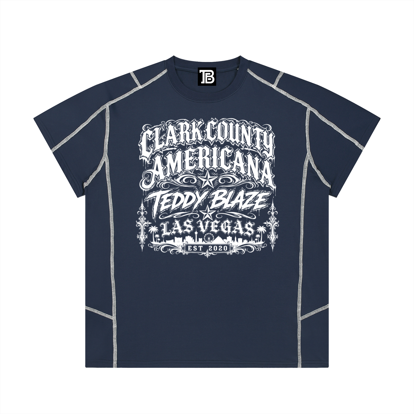 CONTRAST STITCH AMERICANA FITTED TEE