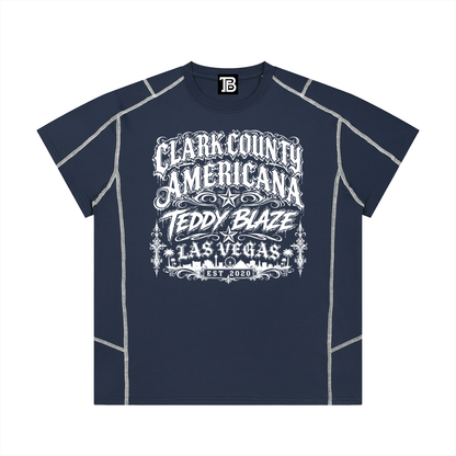 CONTRAST STITCH AMERICANA FITTED TEE