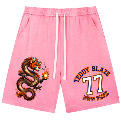 Dragon77 Vintage Wash Drawstring Shorts | AFRO ANIME
