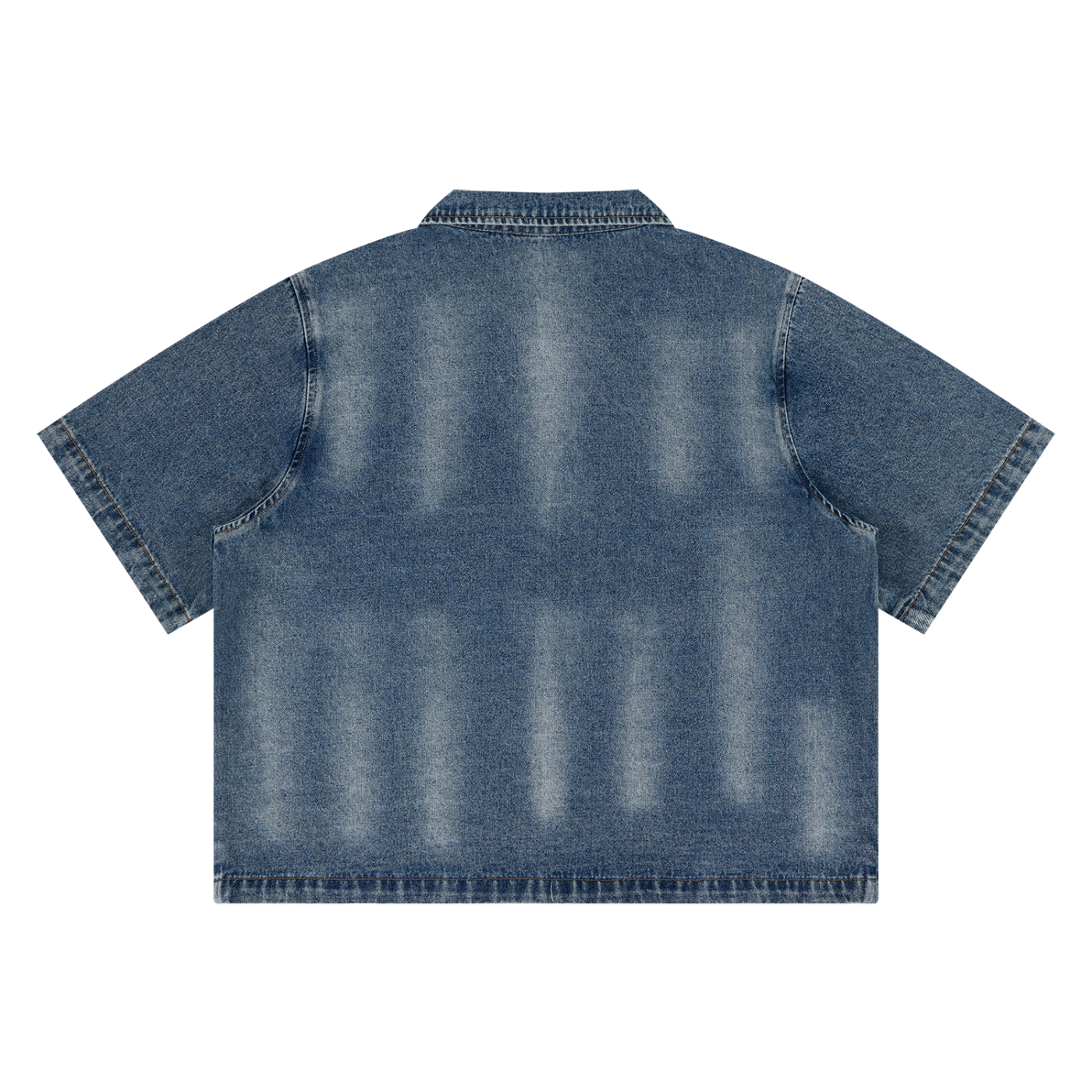 Signature Zip Up Denim Camp Shirt | The Bk Collection