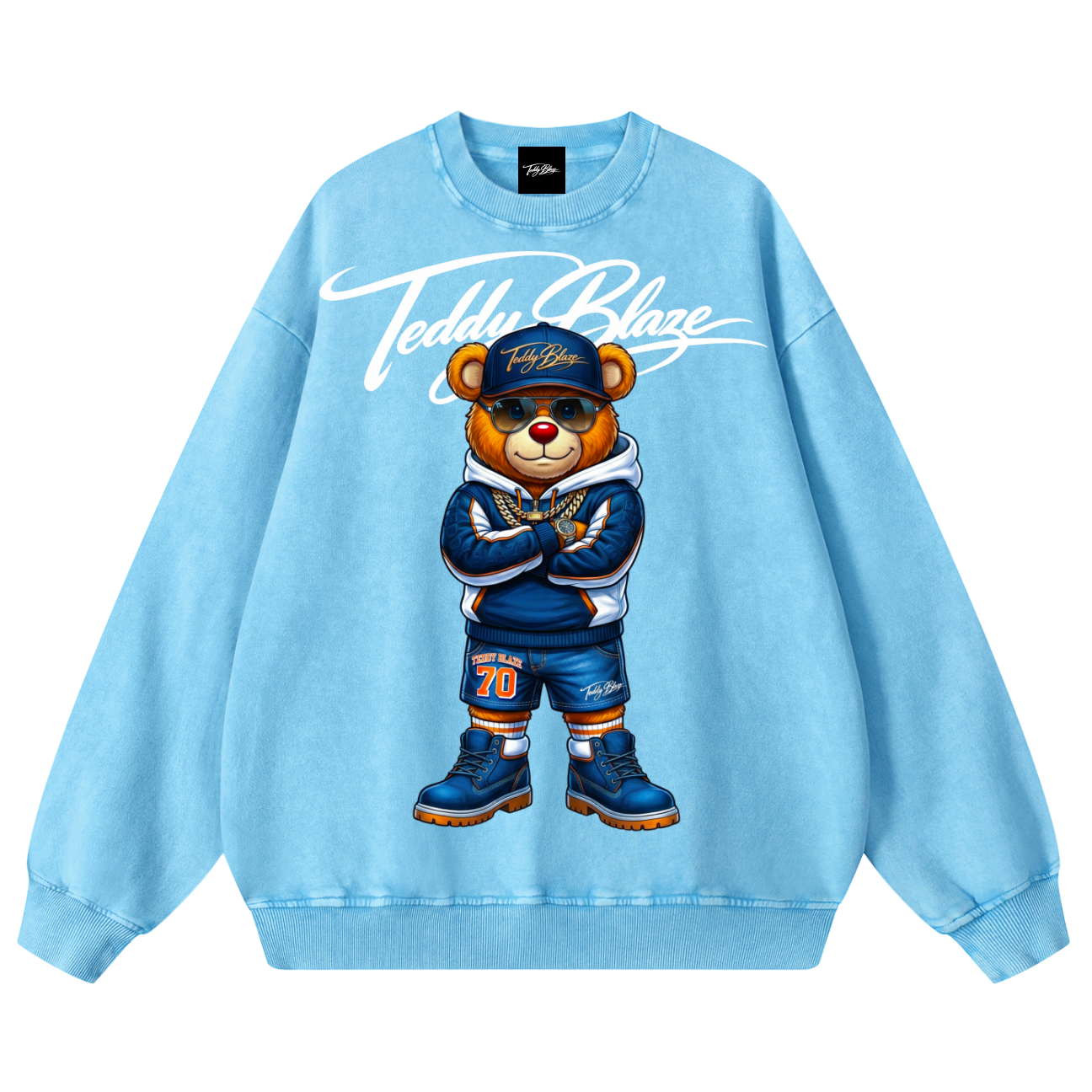 Boss Bear Snow Washed Oversized Jumper