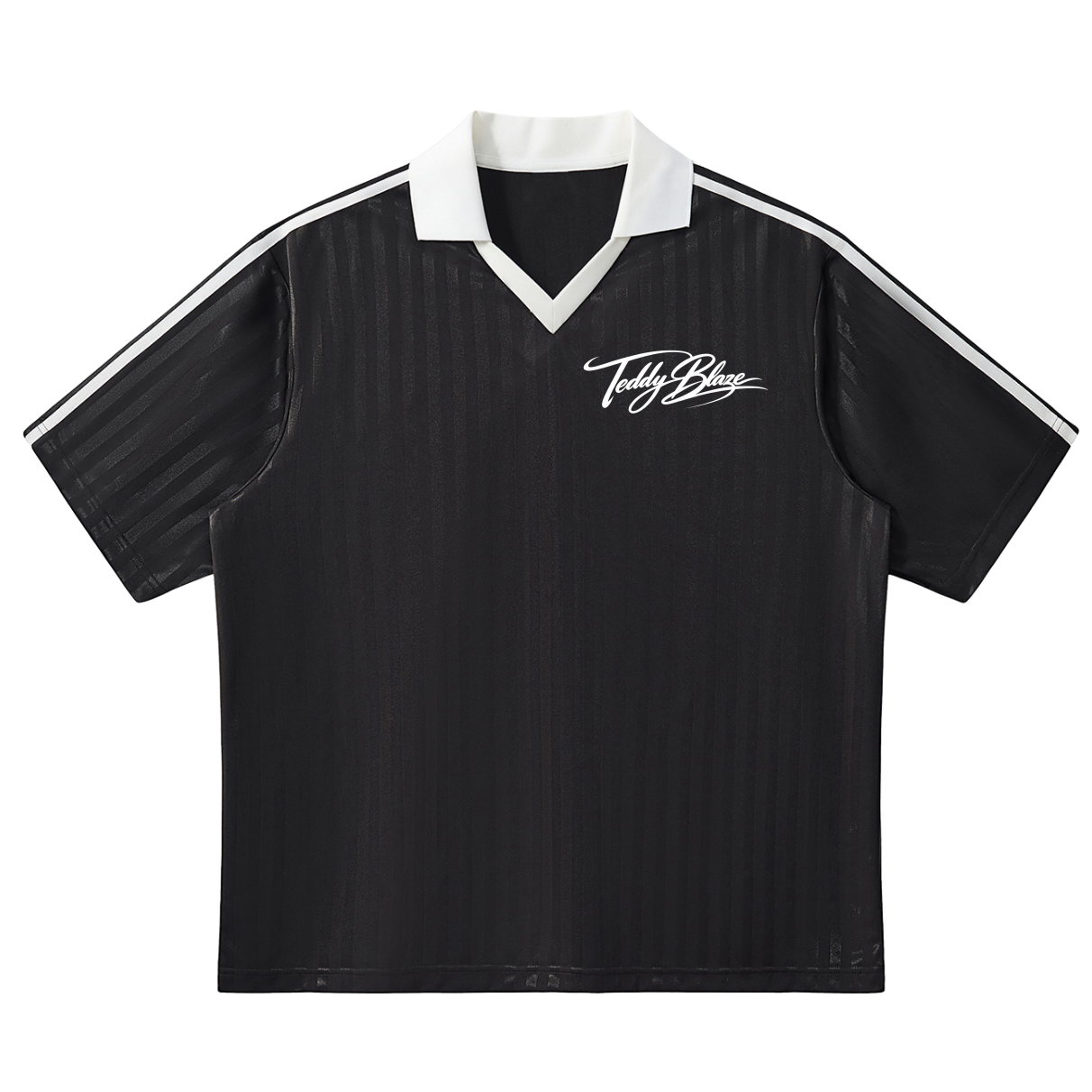 Signature Contrast Collar Striped Soccer Jersey