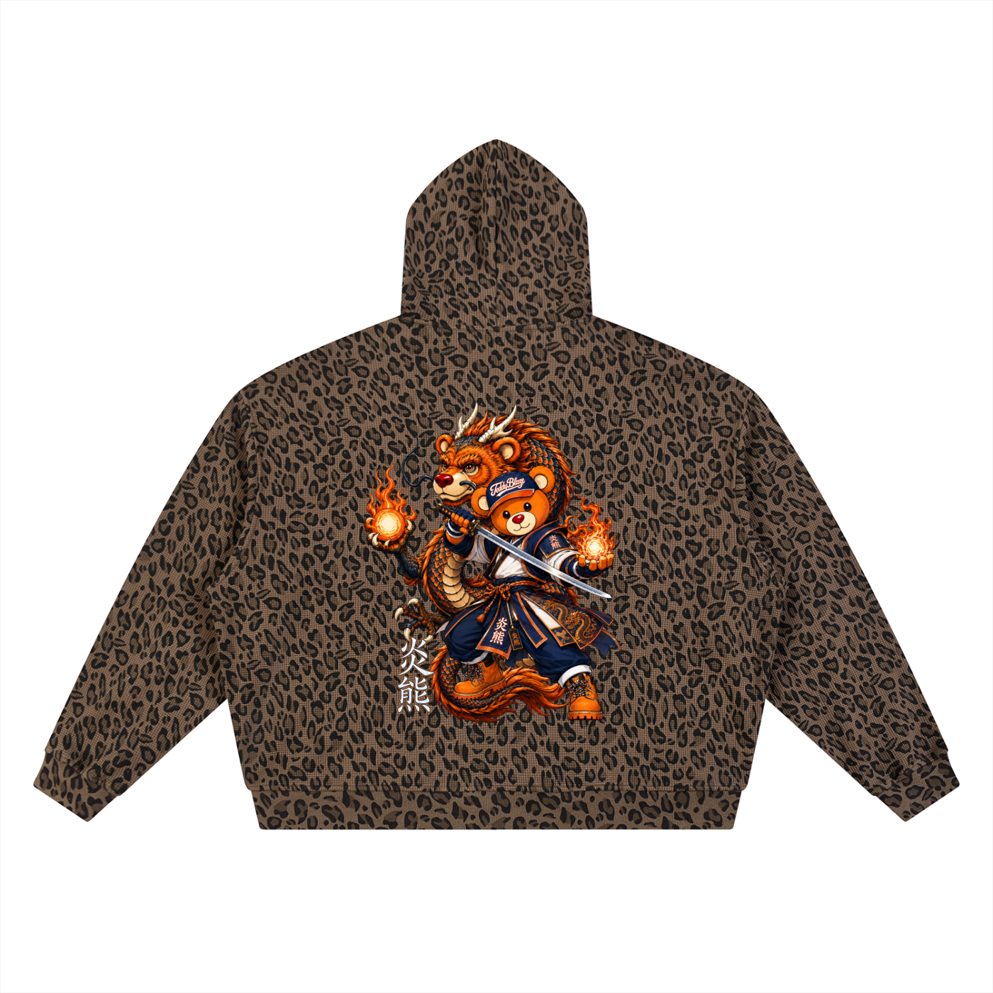 Team Dragon Leopard Print Zip Hoodie | AFRO ANIME