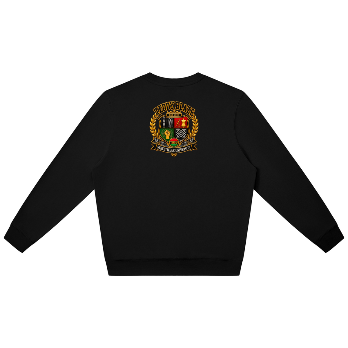 Shop the Teddy Blaze TBSU Heritage Graphic Jumper. Oversized crewneck sweatshirt featuring signature bear mascot artwork and a back university crest.