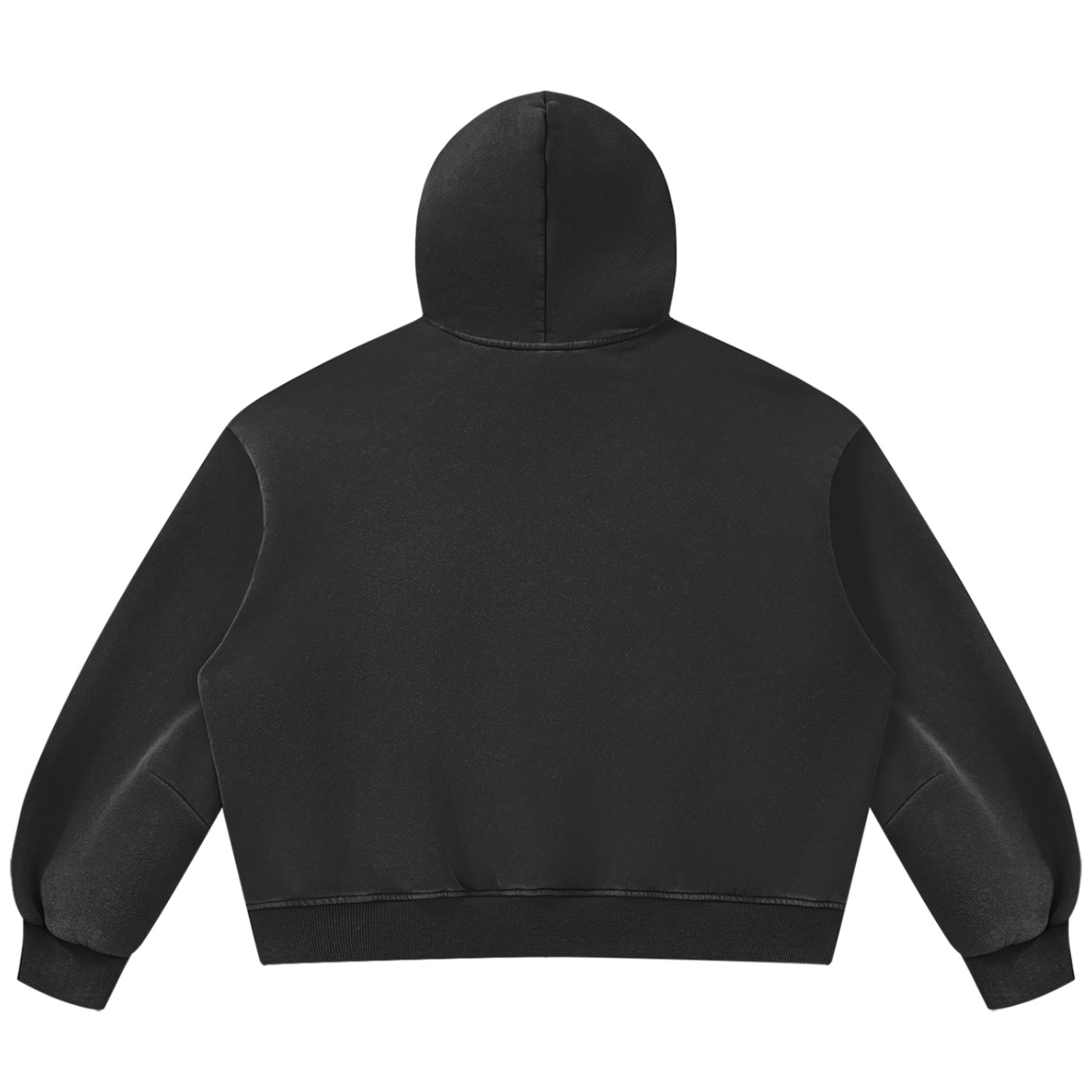 Shop the Freezer Tape Vintage Wash Boxy Fleece Hooded Jumper by Teddy Blaze. 390 GSM washed black fleece boxy hoodie reflecting stealth wealth and quiet luxury from the COVERUPS line of The Mature Mocha Collection.