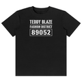 Shop the Fashion District Classic Tee by Teddy Blaze. 180 GSM cotton-spandex stretch tee with stencil logo print reflecting stealth wealth from the TOPS line of The Mature Mocha Collection.