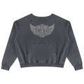 Shop the Freedom Crest Cotton Trucker Jumper by Teddy Blaze. Heavyweight 400 gsm snow-wash cotton crewneck sweater featuring a distressed hem, front pouch pocket, and DaCruz back print.