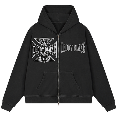 Black hoodie with white star design and 'AMIRI' branding on a white background