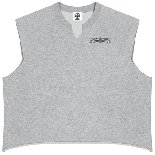 Shop the Fuego Cruz Raw Hem Tank by Teddy Blaze. Mid-weight 250 gsm cotton-blend muscle tank featuring a notch V-neck, raw edges, and the DaCruz back crest.