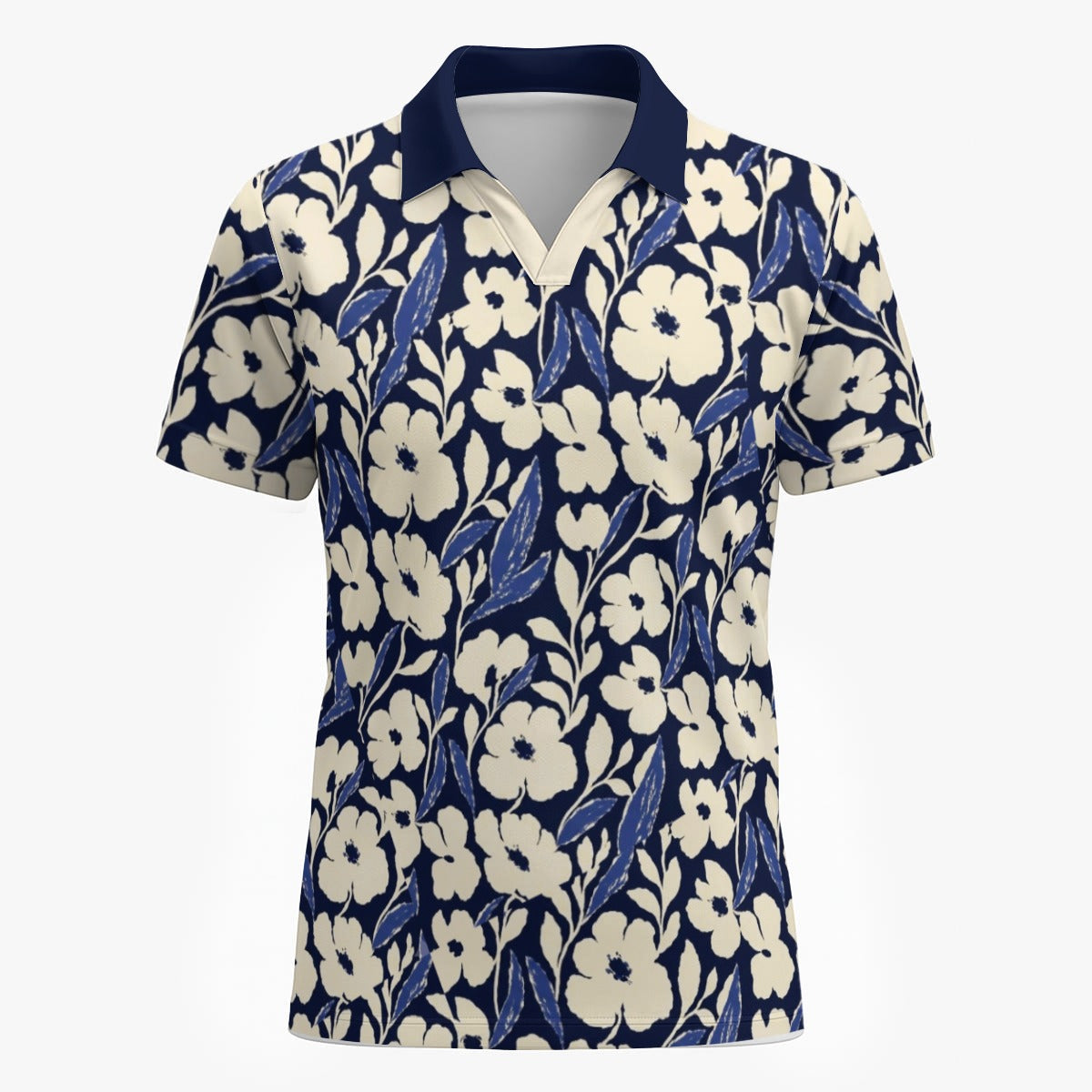 Shop the Garden Azure Polo by Teddy Blaze. 200 GSM Birdseye performance poly polo featuring an organic botanical print from The Mature Mocha Collection.