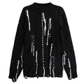Shop the Hand-Stitched Distressed Knit Sweater by Teddy Blaze. Heavyweight cotton blend pullover featuring hand-woven whipstitching and fringe from THE IVY MAN.