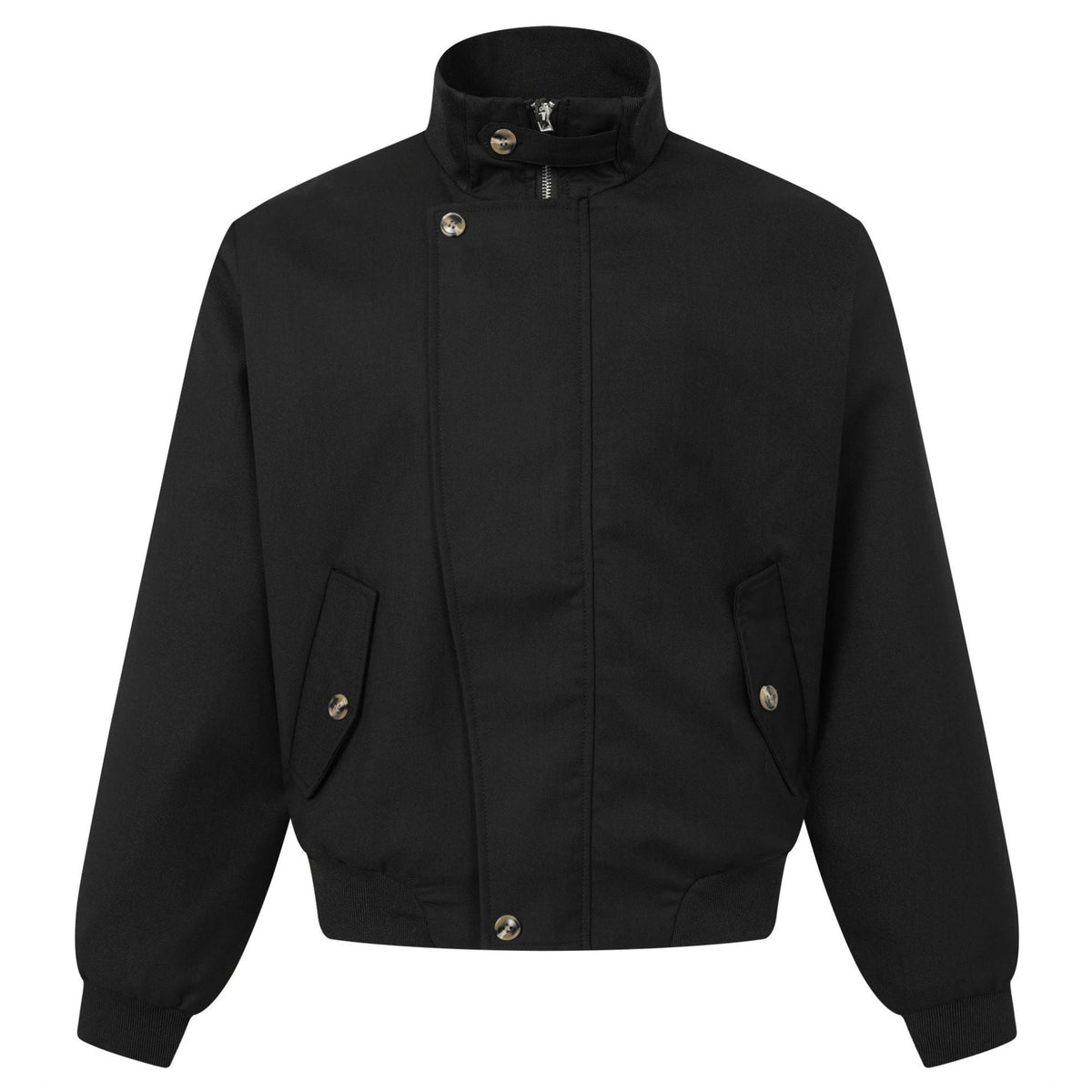 Shop the Iron + Ivy Harrington Button-Placket Harrington Jacket by Teddy Blaze. Men’s slim-fit cotton twill Harrington bomber featuring a double-button stand collar and storm flap placket.
