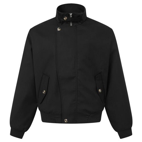 Shop the Iron + Ivy Harrington Button-Placket Harrington Jacket by Teddy Blaze. Men’s slim-fit cotton twill Harrington bomber featuring a double-button stand collar and storm flap placket.
