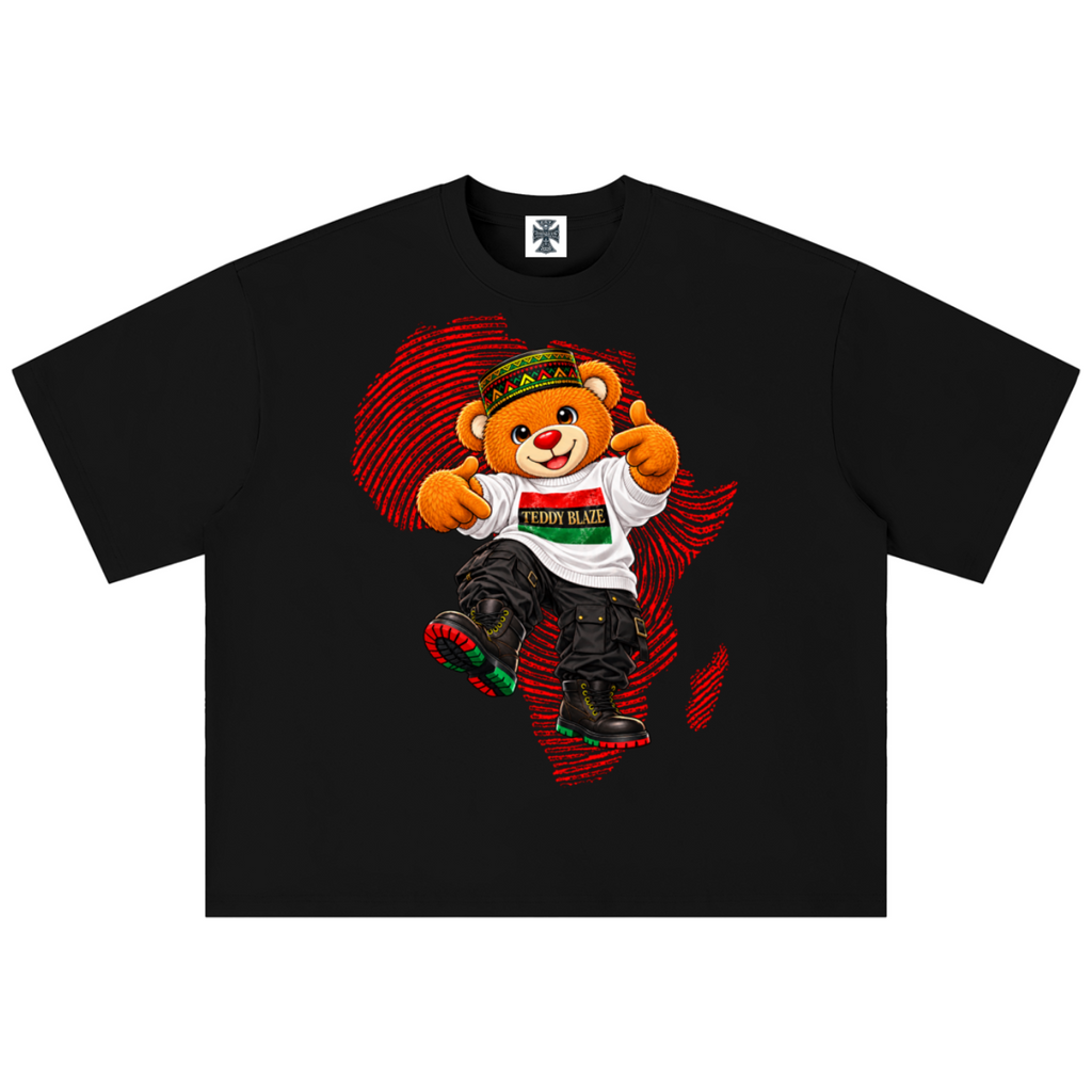 Shop the Teddy Blaze Heritage Graphic Boxy Cut Tee. Oversized cotton-blend graphic t-shirt featuring signature bear mascot artwork and drop shoulders.
