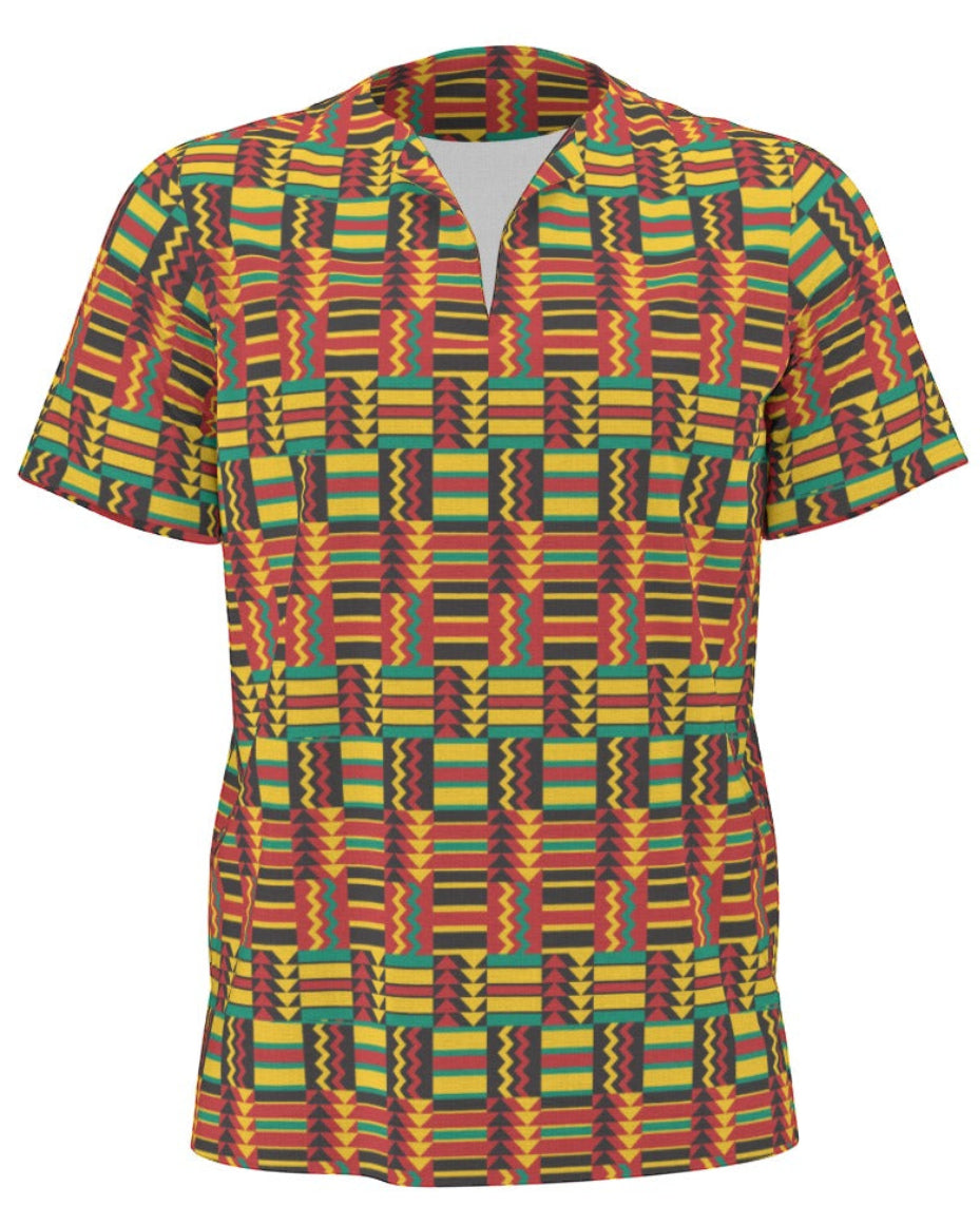 Shop the Iron + Ivy Heritage Kente Dashiki Top by Teddy Blaze. Men’s loose-fit short-sleeve dashiki top featuring vibrant Ghanaian Kente cloth geometric prints and a split V-neckline.