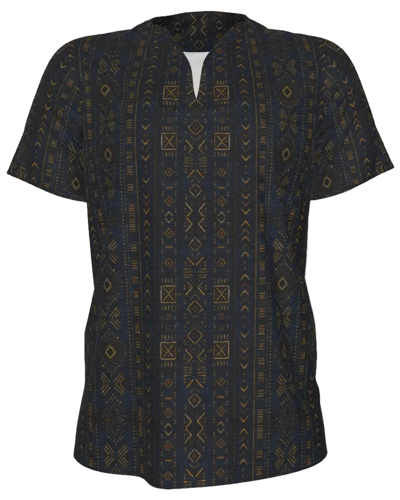 Shop the Iron + Ivy Indigo Mudcloth Dashiki Top by Teddy Blaze. Men’s loose-fit short-sleeve dashiki top featuring Malian Bògòlanfini mudcloth geometric prints and a split V-neckline.
