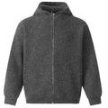Shop the Iron + Ivy High-Neck Ribbed Knit Full-Zip Hoodie by Teddy Blaze. Heavyweight dark charcoal and jet black ribbed acrylic knit hoodie with a full-zip stand collar.