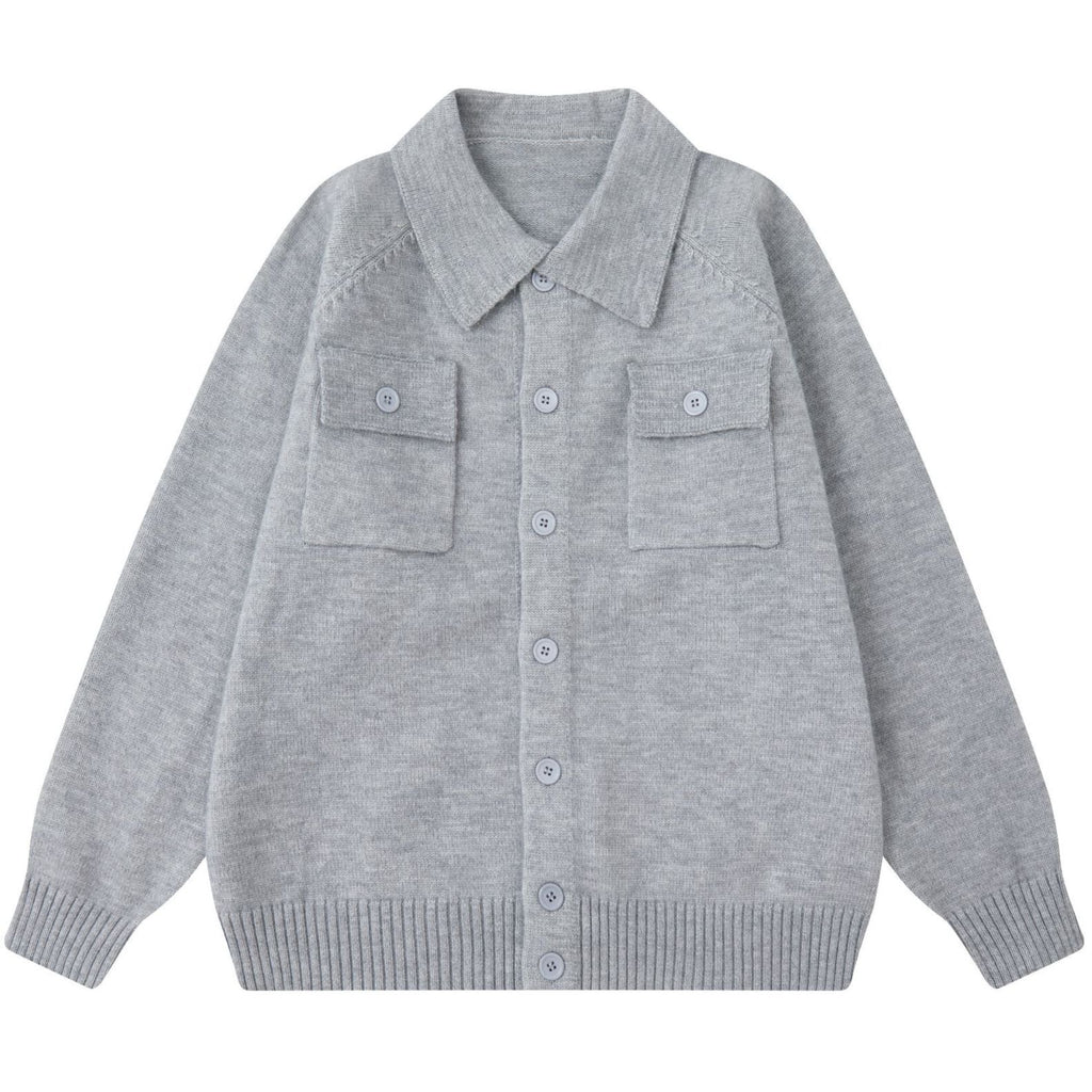 Shop the Iron + Ivy Knit Utility Shirt Jacket by Teddy Blaze. Heavyweight heather grey knit shirt jacket featuring dual chest flap pockets and a point collar.