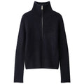 Shop the Iron + Ivy Quarter-Zip Ribbed Knit Sweater by Teddy Blaze. Heavyweight knitted cotton pullover featuring a high stand collar, chevron ribbing, and silver zip hardware.