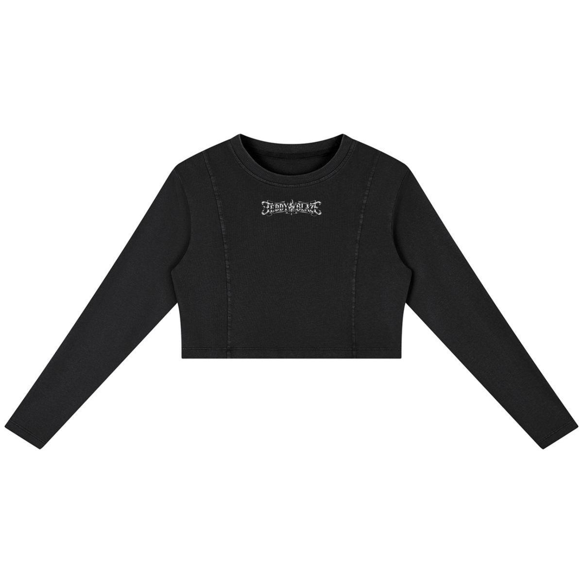 Shop the Iron + Ivy Snow Washed Cropped Cotton Sweatshirt by Teddy Blaze. Mid-weight 280 gsm cotton long-sleeve crop top with vertical seam paneling and upper chest logo.