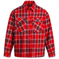 Shop the Iron + Ivy Vintage Royal Tartan Flannel Overshirt by Teddy Blaze. Heavyweight red cotton tartan plaid button-down featuring bias-cut dual flap chest pockets.