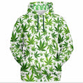 Shop the Ivory Kush Hooded Jumper by Teddy Blaze. Poly-spandex stretch hoodie with green botanical print & custom script-lined hood from HIGH ROLLERS OUTERWEAR.