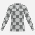 Shop the Keffiyeh Notch Collar Jumper by Teddy Blaze, made from 190 GSM pearl mesh with black-and-white patternwork and a distinctive notch collar.