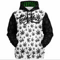Shop the Kush Color Block Hooded Jumper by Teddy Blaze. Poly-spandex stretch hoodie with monochrome leaf color blocking & green script-lined hood from HIGH ROLLERS OUTERWEAR.