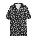 Shop the Midnight Kush Camp Shirt by Teddy Blaze. 120 GSM featherlight botanical kush leaf resort button-down with white back logo from WHAT'S ON TOP.