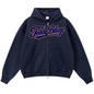 Heavyweight box cut zip up hoodie featuring a bold Signature logo, premium high-density fleece, two-way zipper, relaxed fit, and BK Collection streetwear style.