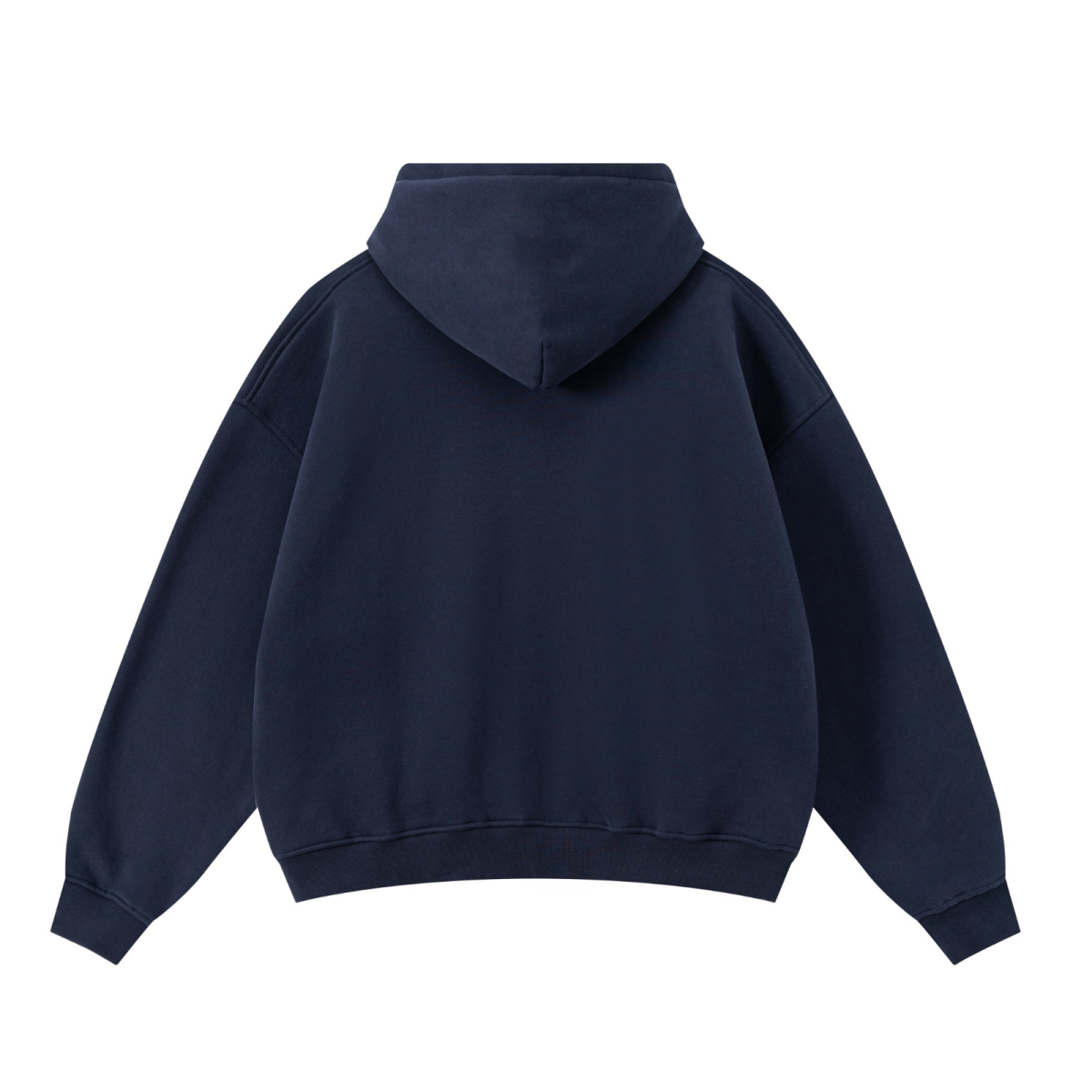 345GSM Unisex Boxy-Fit Double-Zip Hoodie Midnight Blue