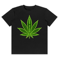 Shop the Neon Haze Classic Tee by Teddy Blaze. 180 GSM cotton-spandex stretch tee with electric neon leaf graphic from the TOPS line of The Mature Mocha Collection.