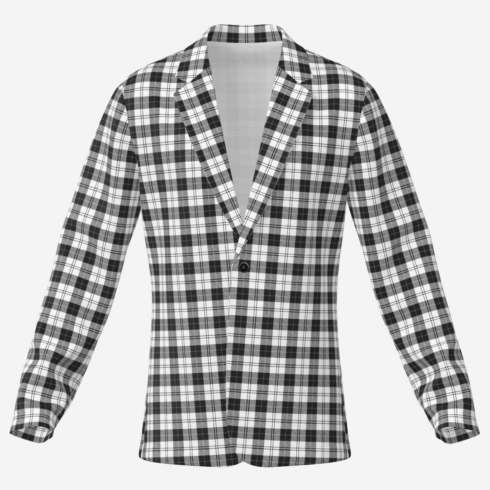 Peter’s Plaid Blazer pairs bold black-and-white plaid with a clean one-button silhouette for a graphic Teddy Blaze take on Black Ivy tailoring.