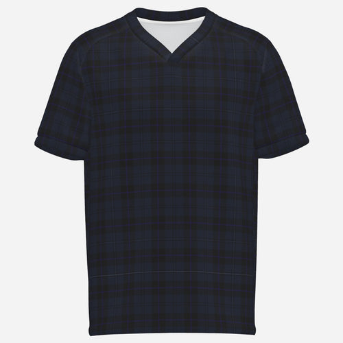 Shop the Teddy Blaze Plaid at Dusk V-Neck Tee, featuring a deep midnight plaid, lightweight stretch fabric and refined everyday styling in sizes S–6XL.