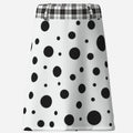 Shop the Teddy Blaze Polka Plaid A-Line Skirt, a black-and-white Afrodemia Americana design mixing bold polka dots, plaid and Black Ivy style.