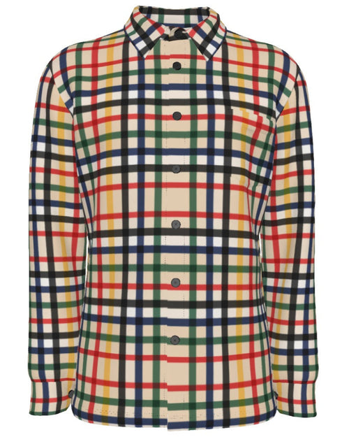 Shop the Iron + Ivy Rasta Tartan Stretch Spread-Collar Shirt by Teddy Blaze. Lightweight four-way stretch woven button-down featuring a beige Rasta tartan plaid and chest pocket.