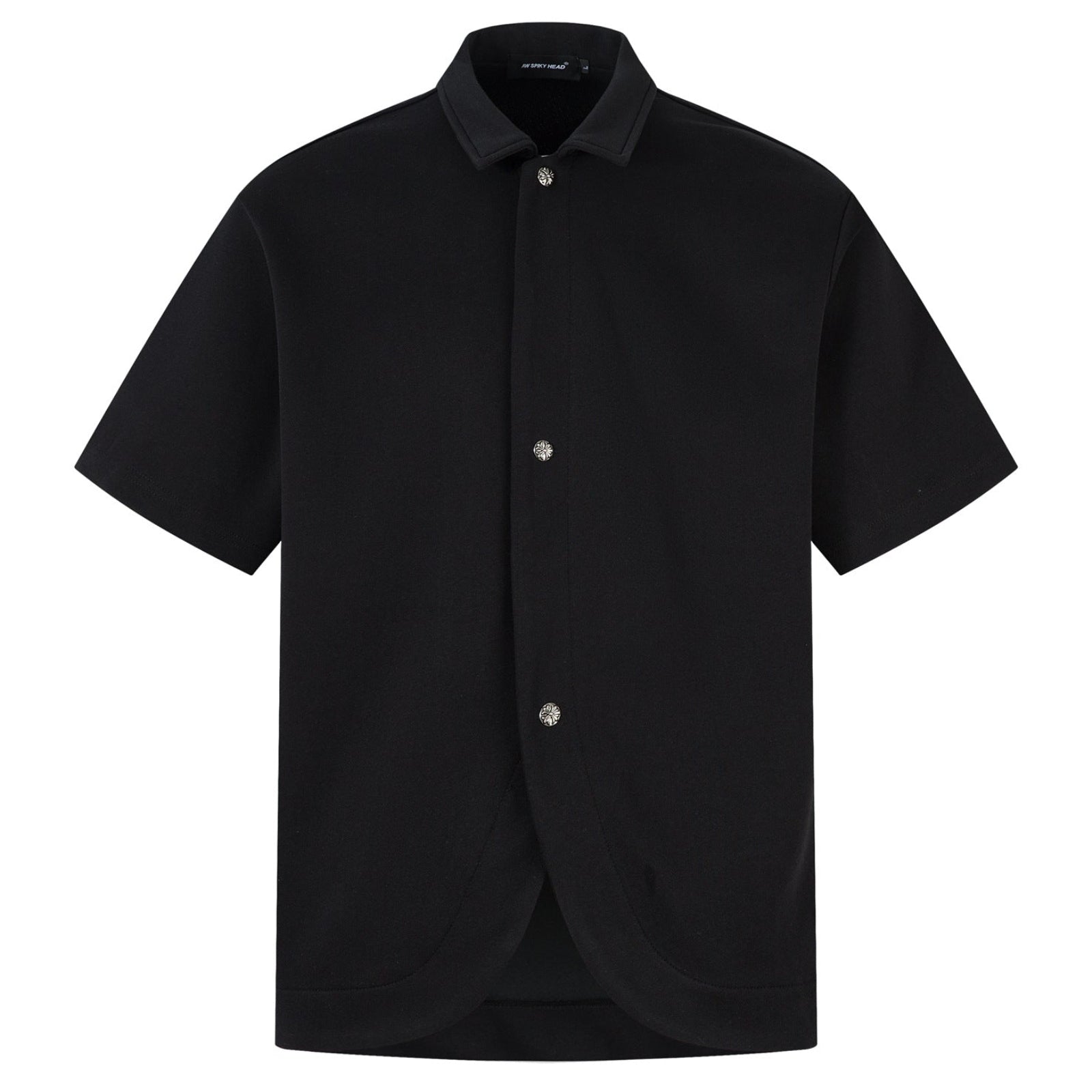 Shop the Retro Button Cutaway Polo Shirt by Teddy Blaze. Wrinkle-resistant technical interlock polo featuring retro silver buttons and a cutaway hem from THE IVY MAN.