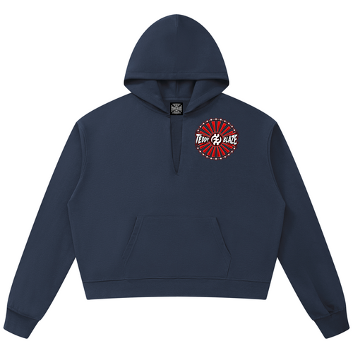 Discover the Teddy Blaze Rising Forward heavyweight boxy hooded jumper with Gye Nyame artwork, Japanese-inspired imagery and New York-to-Las Vegas storytelling.