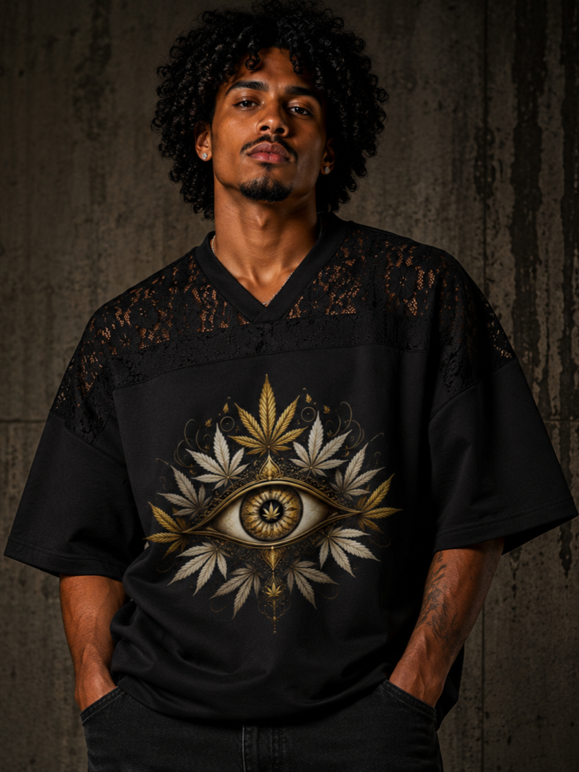 3rd Eye Lace Panel V-Neck Tee | VERY TEDDY